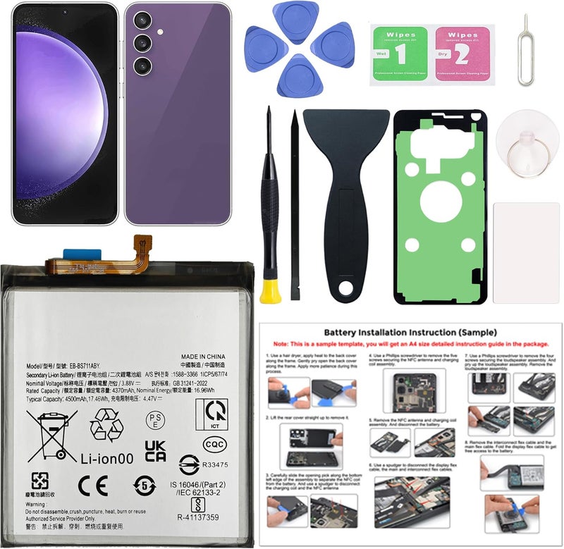 MAXSHARKS New Upgraded Battery for Galaxy S23 FE, EB-BS711ABY Battery Compatible with Galaxy S23 FE SM-S911U/U1/B/W/N Series, with Instruction & Tools - Image 1